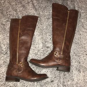 Brown riding boots